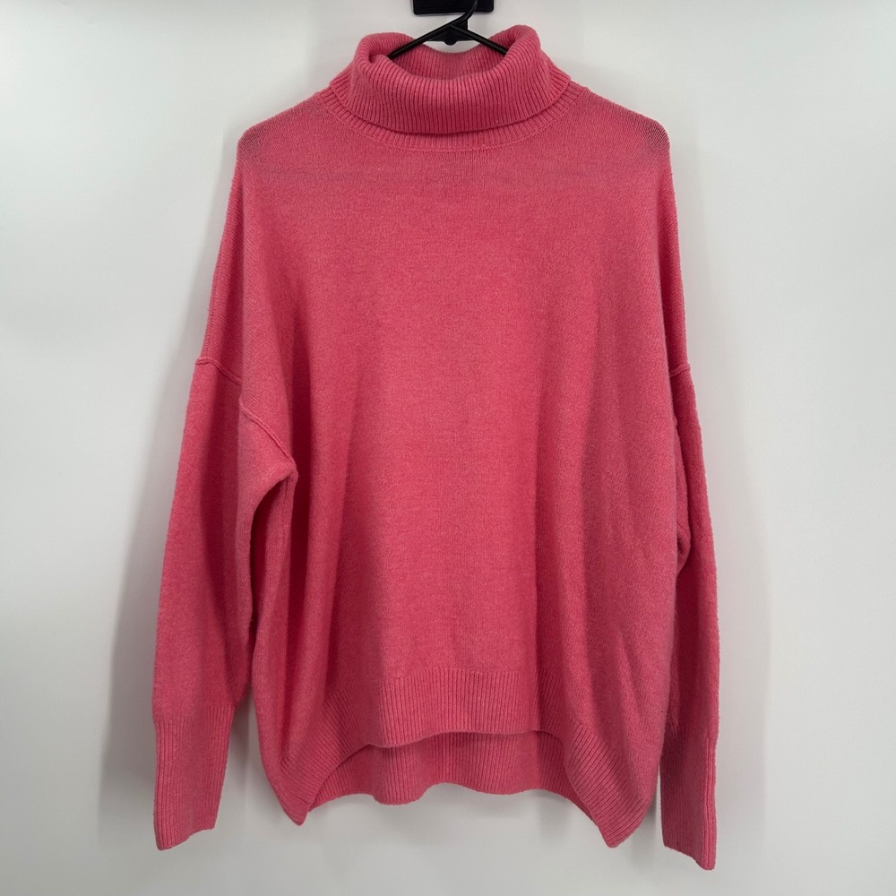 Vince Camuto Womens Pink Turtleneck Soft Knit Oversized Sweater XL C1553221‎